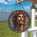 Jesus Christian Round Stained Glass Suncatcher