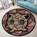 Jigglypuff Pokemon Stained Glass Round Rug