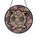 Jigglypuff Pokemon Round Stained Glass Suncatcher