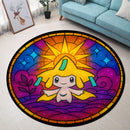Jirachi Pokemon Sun Stained Glass Round Rug