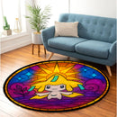 Jirachi Pokemon Sun Stained Glass Round Rug