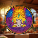 Jirachi Pokemon Sun Stained Glass Suncatcher