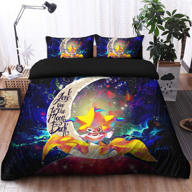 Jirachi Pokemon Love You To The Moon Galaxy Bedding Set Duvet Cover And 2 Pillowcases Nearkii