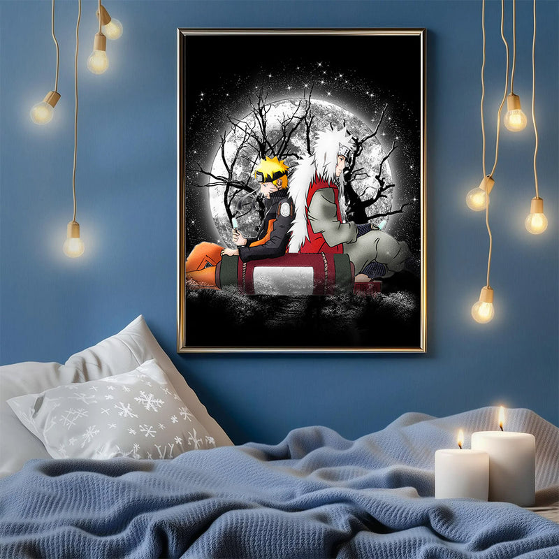 Jiraya Anime Moonlight - Living Room - Canvas Wall Art - Print - Wall Decor