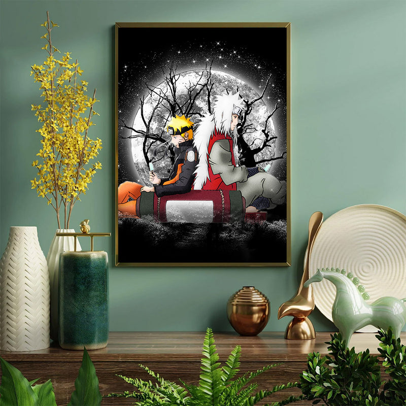 Jiraya Anime Moonlight - Living Room - Canvas Wall Art - Print - Wall Decor