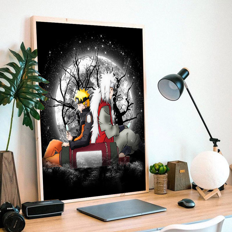 Jiraya Anime Moonlight - Living Room - Canvas Wall Art - Print - Wall Decor