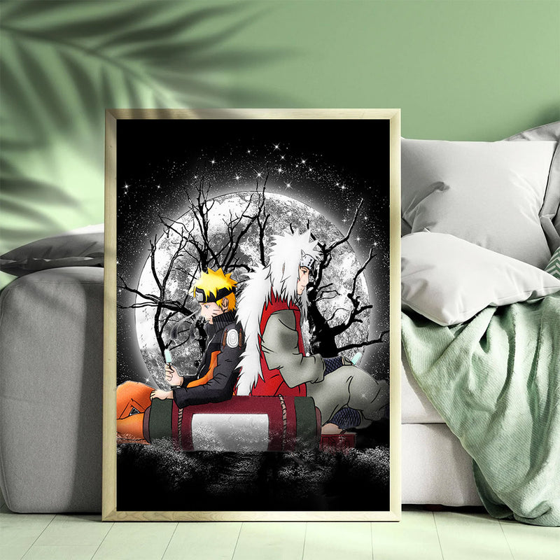 Jiraya Anime Moonlight - Living Room - Canvas Wall Art - Print - Wall Decor