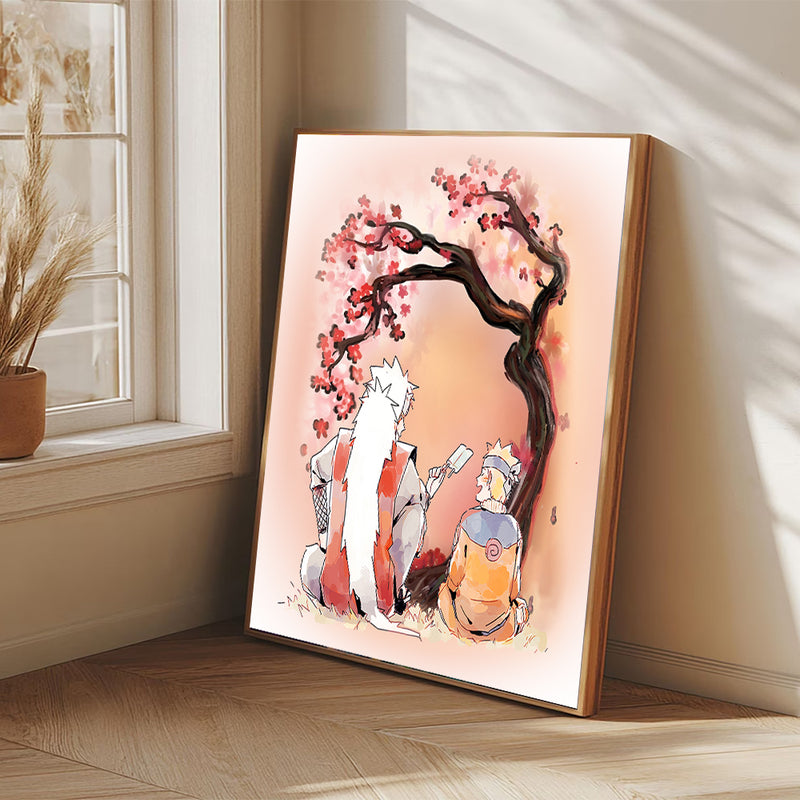 Jiraiya Anime Cherry Blossom Japan - Living Room - Canvas Wall Art - Print - Wall Decor