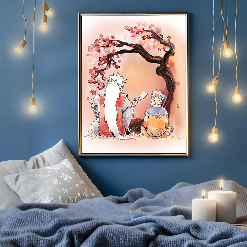 Jiraiya Anime Cherry Blossom Japan - Living Room - Canvas Wall Art - Print - Wall Decor