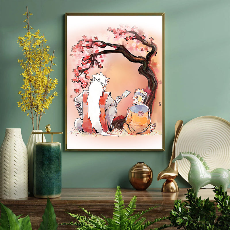 Jiraiya Anime Cherry Blossom Japan - Living Room - Canvas Wall Art - Print - Wall Decor