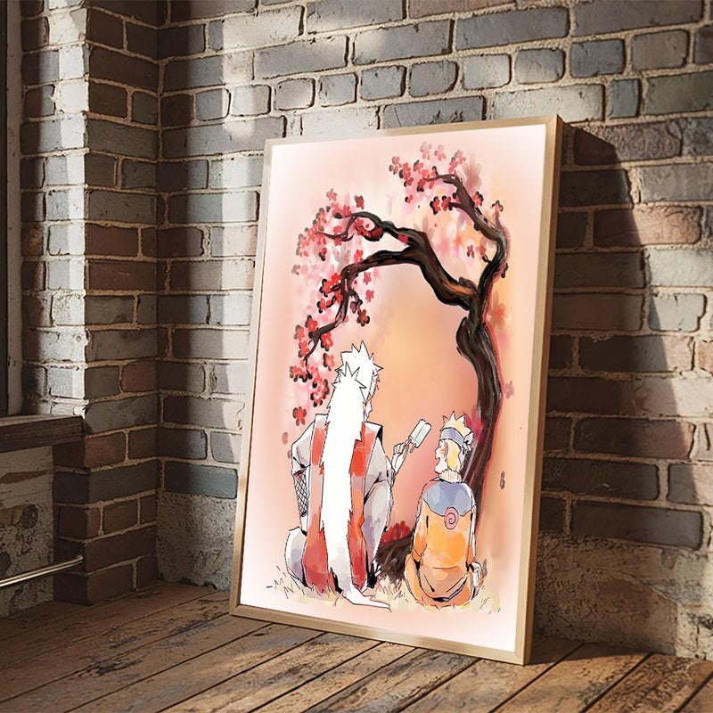 Jiraiya Anime Cherry Blossom Japan - Living Room - Canvas Wall Art - Print - Wall Decor