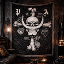 Whitebeard One Piece Jolly Roger Woven Throw Blanket
