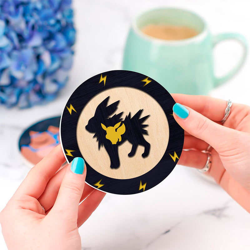 Jolteon Eevee Pokemon Evolution Pokemon Ceramic Decor Coaster - Gift Idea