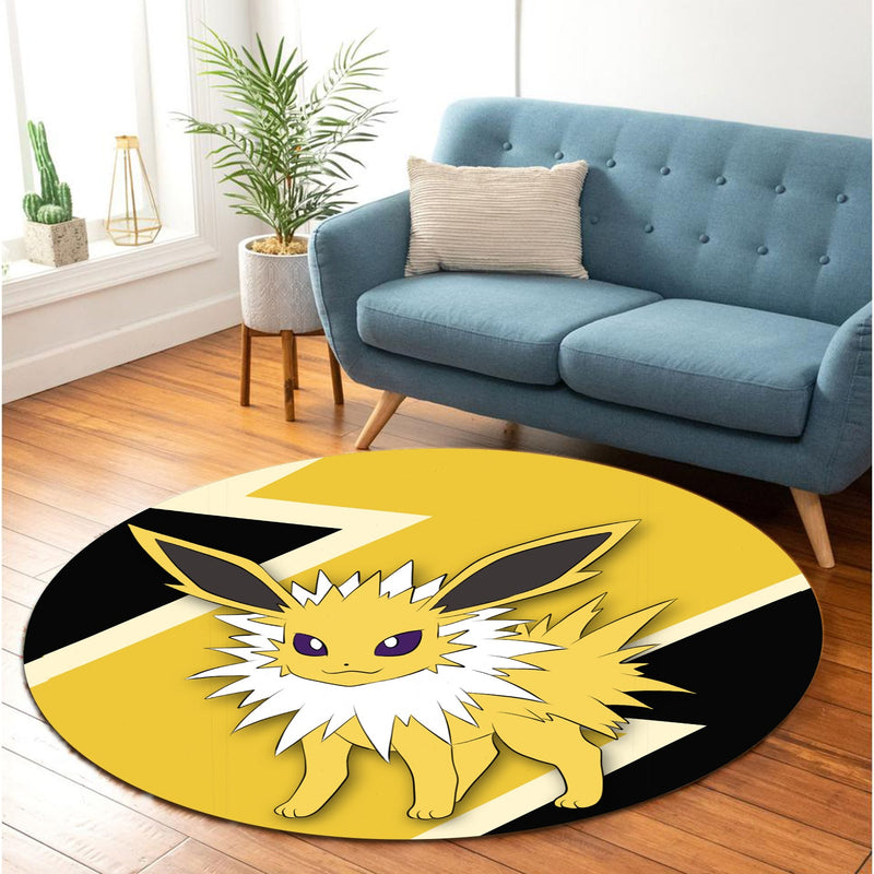 Jolteon Eevee Evolution Pokemon Round Rug