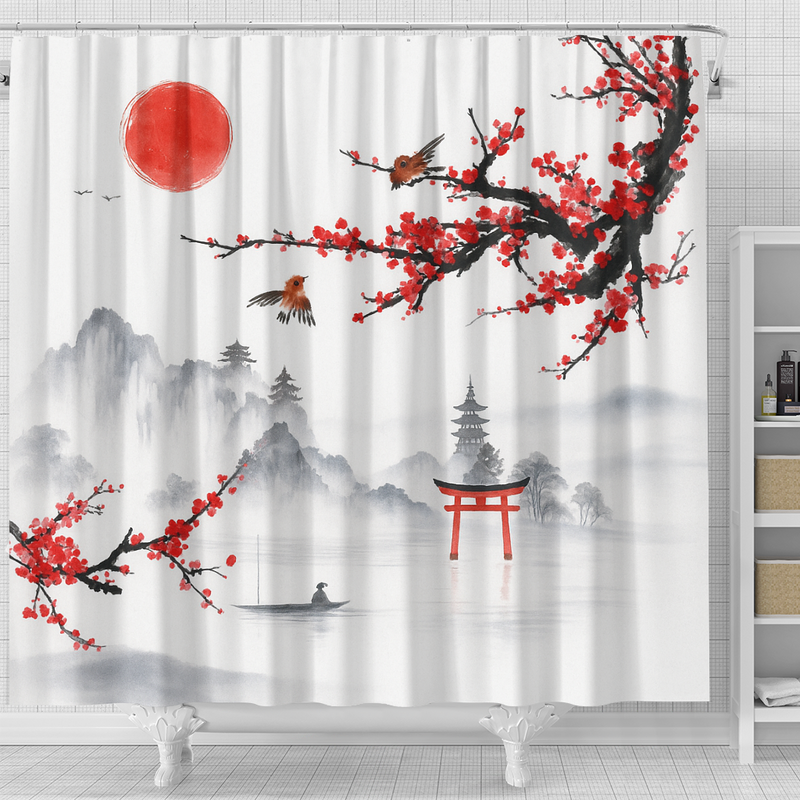 Japan Landscape Shower Curtain