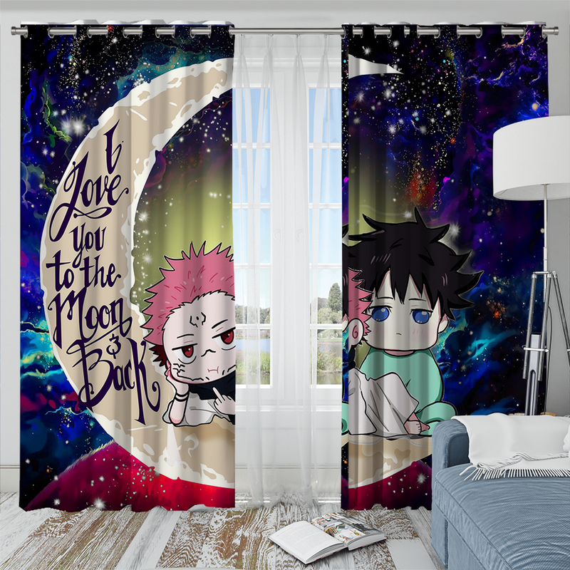 Jujutsu Kaisen Gojo Sukuna Love You To The Moon Galaxy Window Curtain