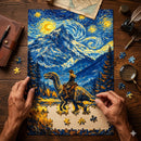 Jurassic Dinosaur Starry Night Jigsaw Puzzle