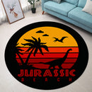 Dinosaur Jurrasic Beach Round Rug