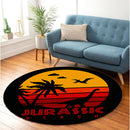 Dinosaur Jurrasic Beach Round Rug
