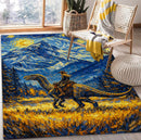 Jurassic Dinosaur Starry Night Rectangular Area Rug