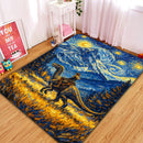 Jurassic Dinosaur Starry Night Rectangular Area Rug