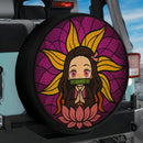 Yoga Meditation Mandala Yoga Meditation Mandala Kamado Nezuko Demon Slayer Stained Glass Jeep Car Spare Tire Cover