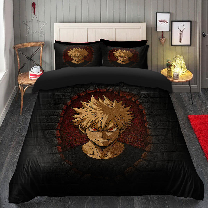Katsuki Bakugo My Hero Academia Anime Break Wall Bedding Set