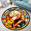 Katsuki Bakugo My Hero Academia Japan Anime Stained Glass Round Rug