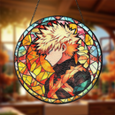 Katsuki Bakugo My Hero Academia Japan Anime Round Stained Glass Suncatcher