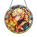 Katsuki Bakugo My Hero Academia Japan Anime Round Stained Glass Suncatcher