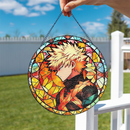 Katsuki Bakugo My Hero Academia Japan Anime Round Stained Glass Suncatcher