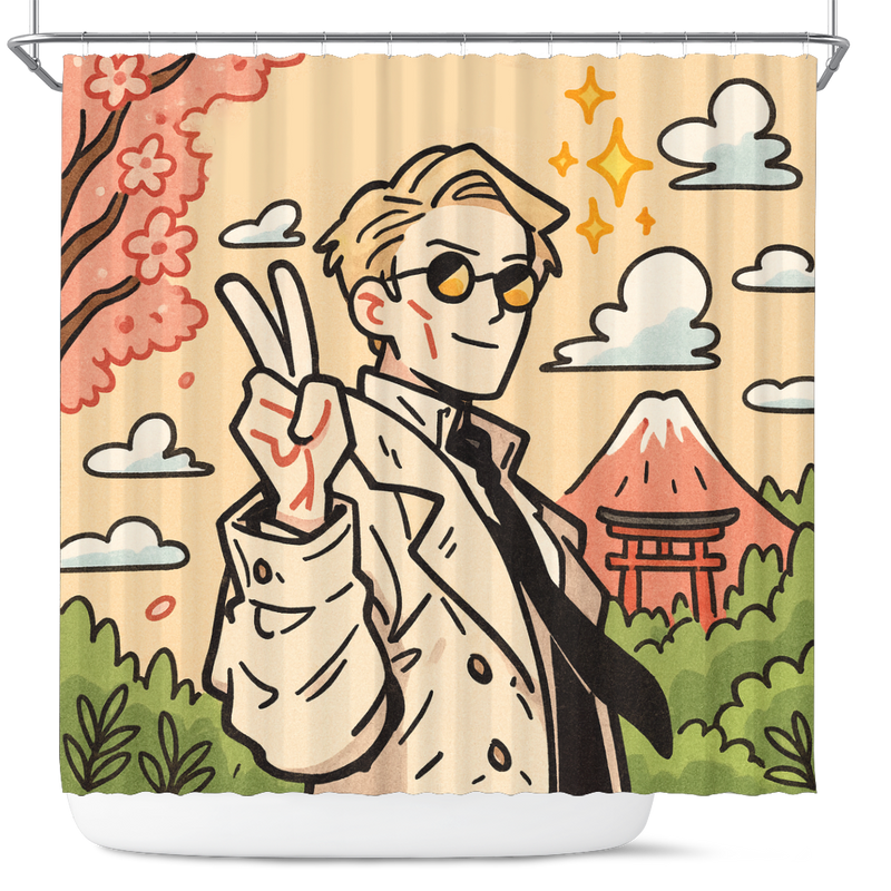 Kento Nanami Jujutsu Kaisen Anime Japan Ink Style Shower Curtain