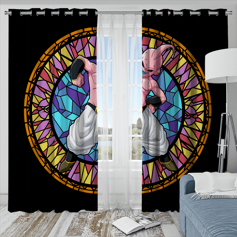 Kid Buu Stained Glass Window Curtain