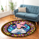 Kid Buu Stained Glass Round Rug