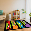 Kids Turtle TMNT Ninja Turtle Mask Rectangular Area Rug