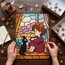 Kikis Delivery Service Ghibli Studio Stained Glass Jigsaw Puzzle