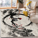 Kiki x Jiji Studio Ghibli Japan Ink Style Rectangular Area Rug
