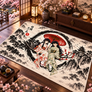 Kikyo x Kagome InuYasha Japan Ink Style Rectangular Area Rug