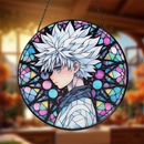 Killua Zoldyck Hunter X Hunter Japan Anime Round Stained Glass Suncatcher