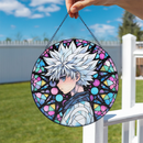 Killua Zoldyck Hunter X Hunter Japan Anime Round Stained Glass Suncatcher
