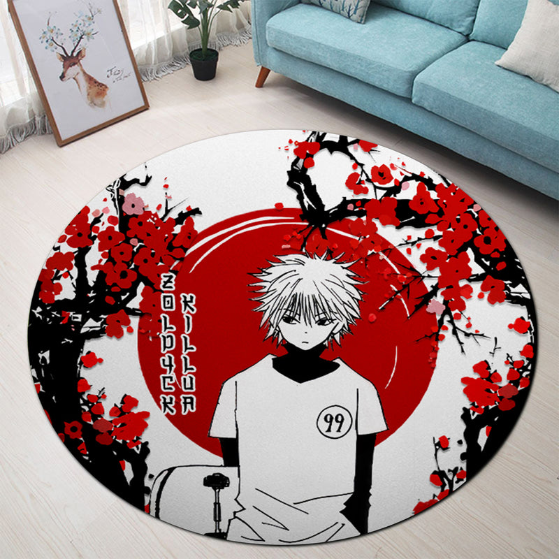 Hxh Rug Killua Zoldyck Hunter X Hunter Japan Style Round Carpet Rug Bedroom Li