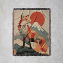 Kitsune Fox Japanese Spirit Woven Throw Blanket