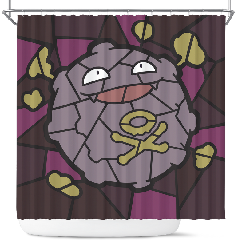 Koffing Pokemon Stained Glass Shower Curtain