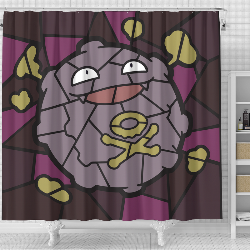 Koffing Pokemon Stained Glass Shower Curtain