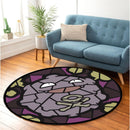 Koffing Pokemon Stained Glass Round Rug