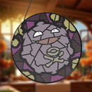 Koffing Pokemon Round Stained Glass Suncatcher