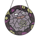 Koffing Pokemon Round Stained Glass Suncatcher