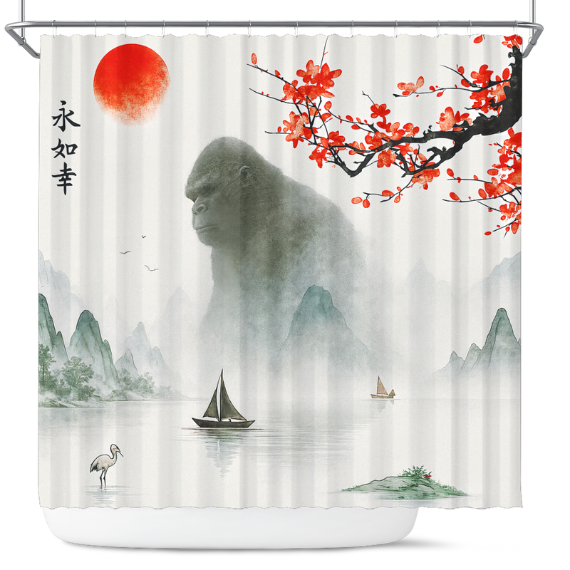 King Kong Japan Landscape Shower Curtain