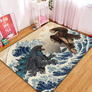 Kong Vs God Japan Style Great Wave Rectangular Area Rug