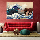Kong vs God Japan Style Great Wave - Living Room - Canvas Wall Art - Print - Wall Decor
